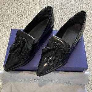 Stuart Weitzman Avatass Patent Leather Pointed Toe Loafer